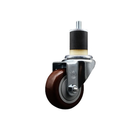 Service Caster 3'' Maroon Poly Wheel Swivel 1-7/8'' Expanding Stem Caster SCC-EX20S314-PPUB-MRN-178